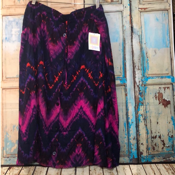 Tie Dye Mid Length Skirt